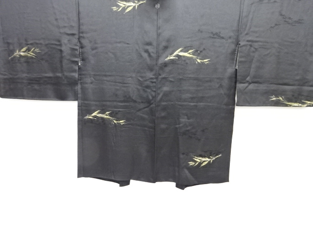 大正ロマン　草葉模様織り出し一つ紋絵羽織